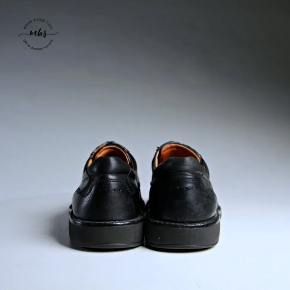 Ecco Lace‎ Up Leather Dress Shoes Black Men 12 - 12-5